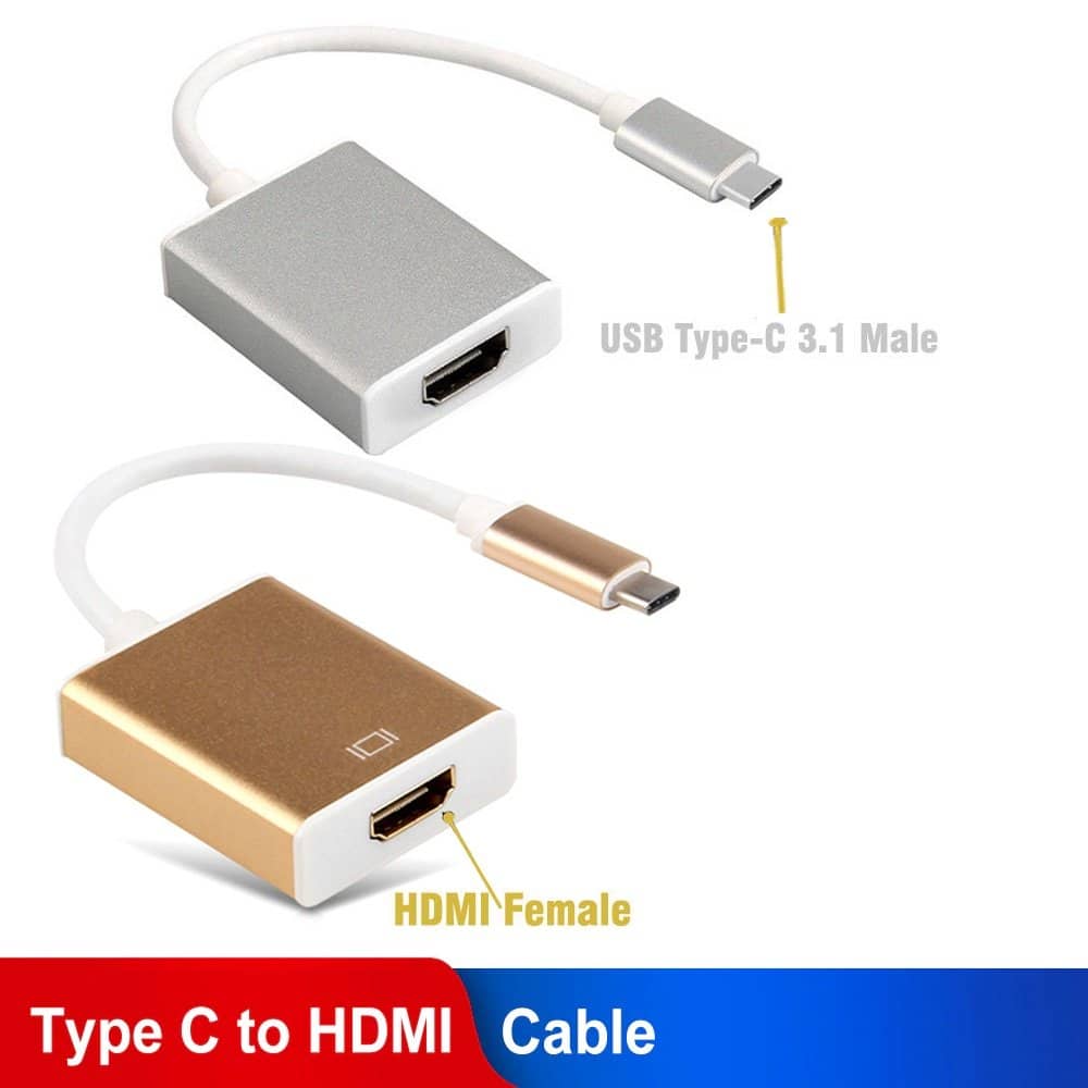 USB Type C 3.1 Male to HDMI Female HDTV 1080p Adapter Cable USB Type C 3.1 Male to HDMI Female HDTV 1080p Adapter Cable